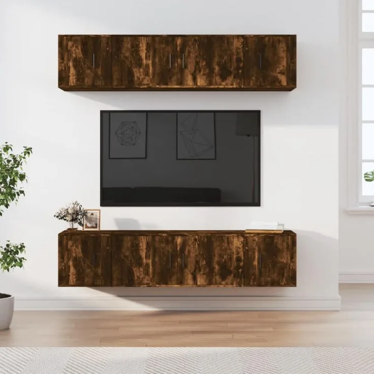 vidaXL 6-tlg. TV-Schrank-Set Räuchereiche Holzwerkstoff 3188659