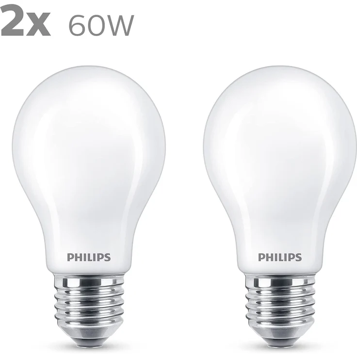 Philips LED classic Lampe 60W E27 Warmweiß 806lm weiß 2er P – Bild 2