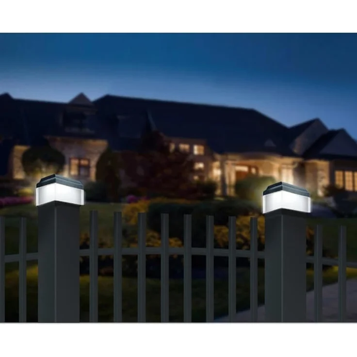 GreenBlue LED Gartenleuchte Solarmastleuchte für Zaun Outdoor geeignet, LED fest integriert, Warmweiß, solarbetriebene LED Gartenlampe für Garten und Zaun wetterfest – Bild 4