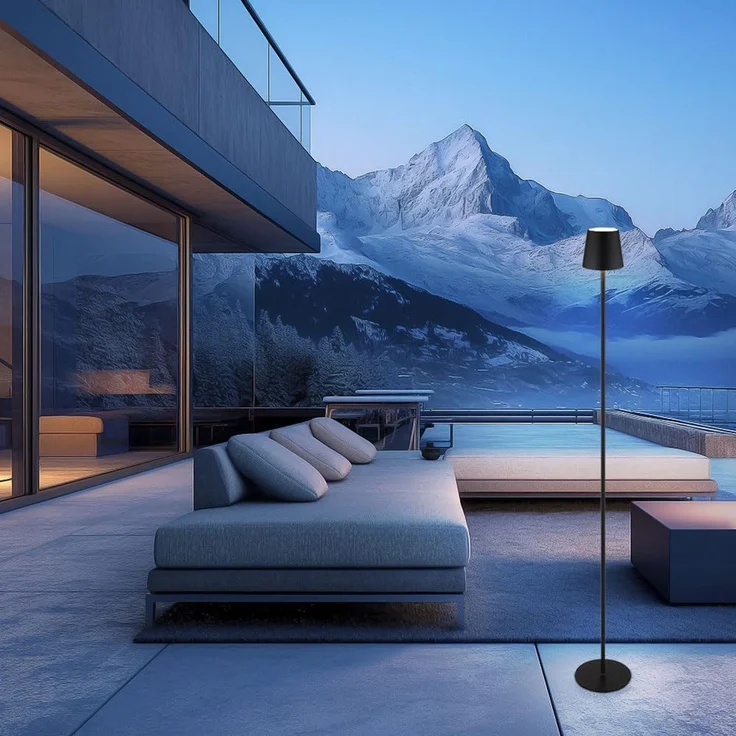 LED Stehleuchte, schwarz, Touchdimmer, IP44, H 120 cm – Bild 2