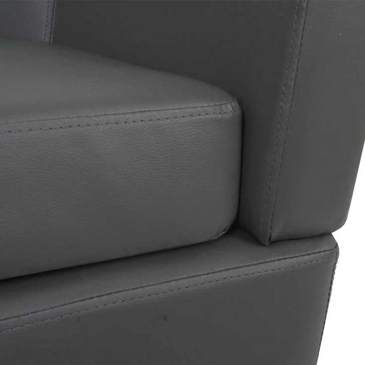 Lounge-Sessel HWC-O17, Sessel Clubsessel Cocktailsessel, FSC®-zertifiziert Kunstleder ~ grau – Bild 6