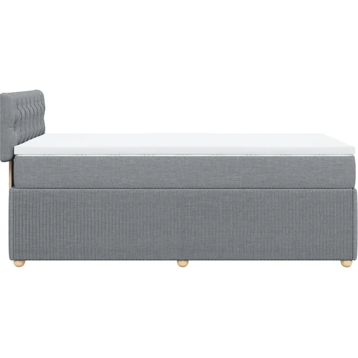 vidaXL Boxspringbett mit Matratze Hellgrau 80x200 cm Stoff 3289590 – Bild 7