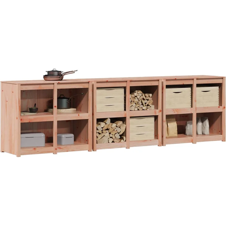 vidaXL Außenküchenschrank MEPPEL 3 stk. Natürlicher Douglas 3443811 – Bild 3
