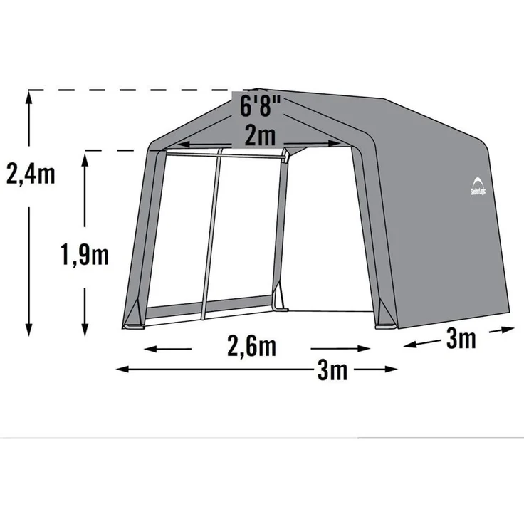 ShelterLogic Folien Zeltgarage Gerätehaus | Grau | – Bild 9