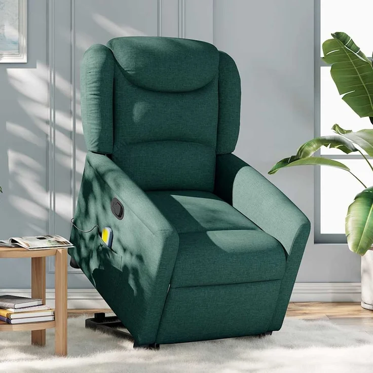 vidaXL Massagesessel mit Aufstehhilfe Dunkelgrün Stoff 3303210 – Bild 1