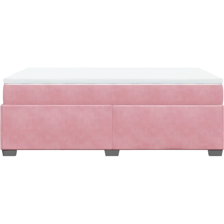 vidaXL Boxspringbett mit Matratze Rosa 120x200 cm Samt 3285280 – Bild 8