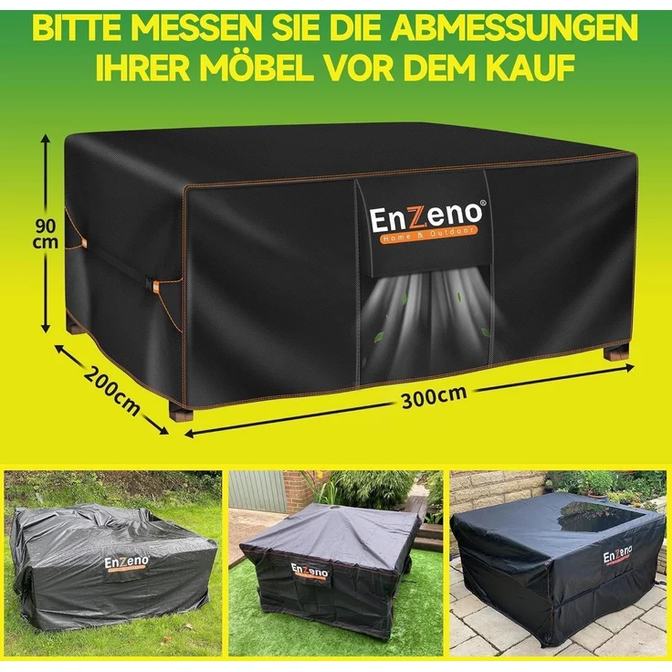 Enzeno Abdeckung Gartenmöbel 300x200x90cm wasserdicht Oxford Material – Bild 7