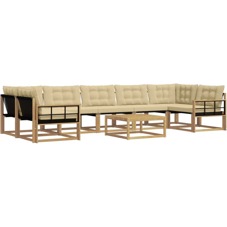 vidaXL Outdoor-Sofagarnitur 8 pcs Weiß und Beige 79 x 79 x 37 cm 3388523 – Bild 2