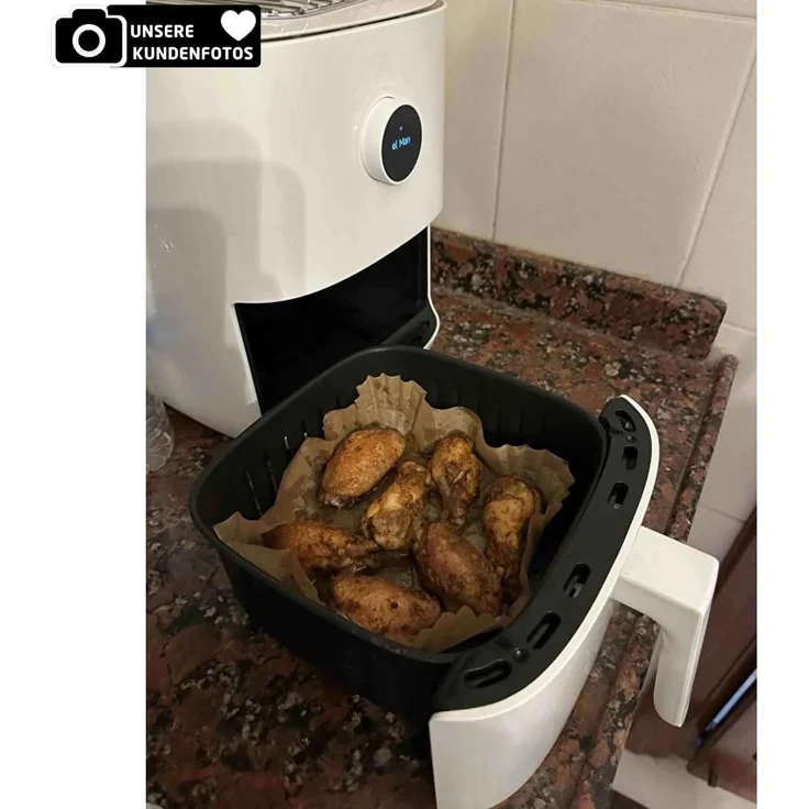 Jungengel Backpapier Airfryer Backpapier rund/quadratisch 100 Stück fettfrei antihaft, Hitzebeständig bis 220 °C, BPA-frei, rund/quadratisch – Bild 8