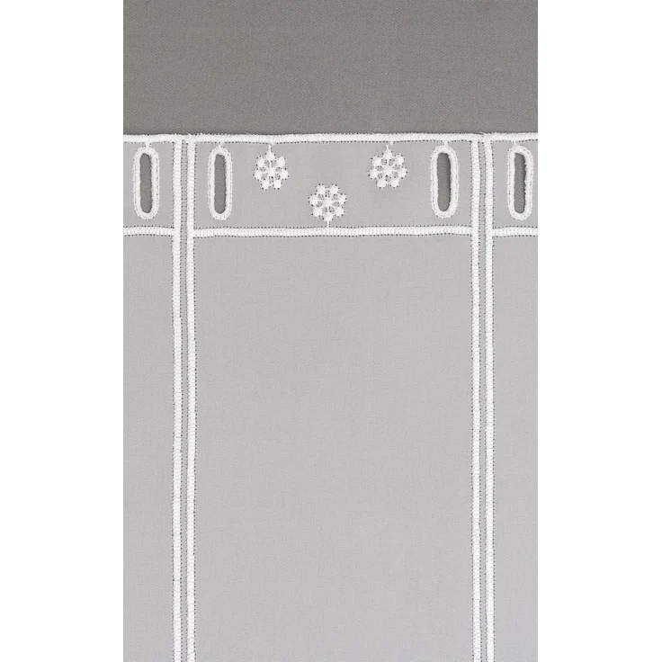 Lysel Scheibengardine Blümchenpaar (Bx H) 128,4cm * 30cm weiß/reinweiß – Bild 4
