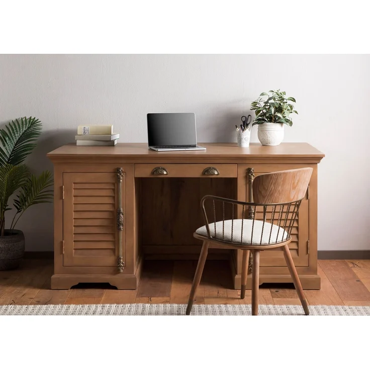Schreibtisch Mango 160 x 80 x 76 beige geölt TOULOUSE #20 – Bild 9