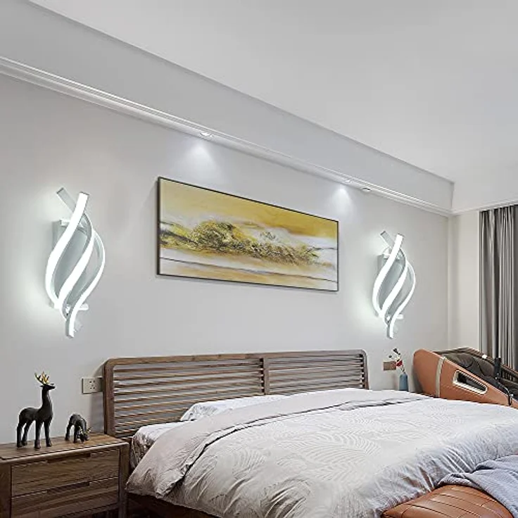 Comely LED Wandleuchte Innen, 22W 2500LM Wandlampe Innen Weiß, 6500K Modern Wandbeleuchtung LED für Wohnzimmer Schlafzimmer Treppenhaus Flur – Bild 4