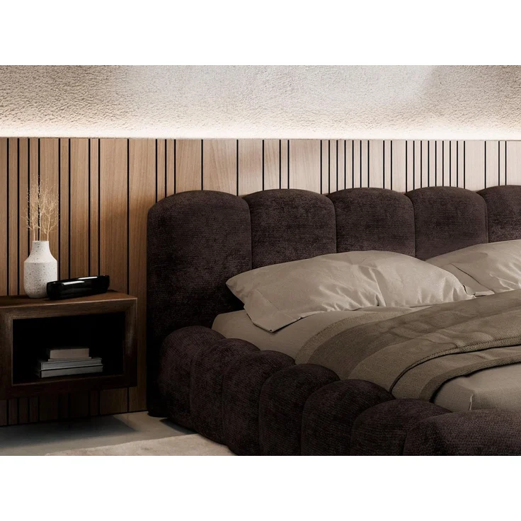 Compleo Polsterbett ERMS Bett bubble, Designerbett (Schlafzimmer Bett modern), (Chenille-Stoff), Doppelbett gepolstert, Wolkenbett – Bild 4