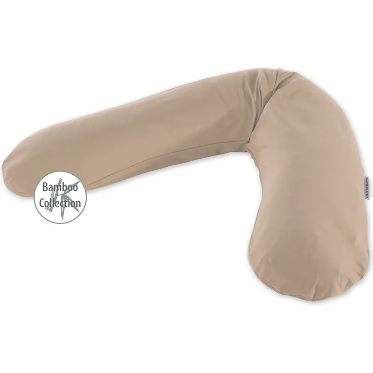 Theraline Stillkissen 190cm inkl. Bezug Cappuccino Mikroperlenfüllung
