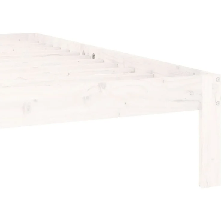 Doppelbett, Betten für Erwachsene, Massivholzbett Weiß Kiefer 160x200 cm de5579 – Bild 6