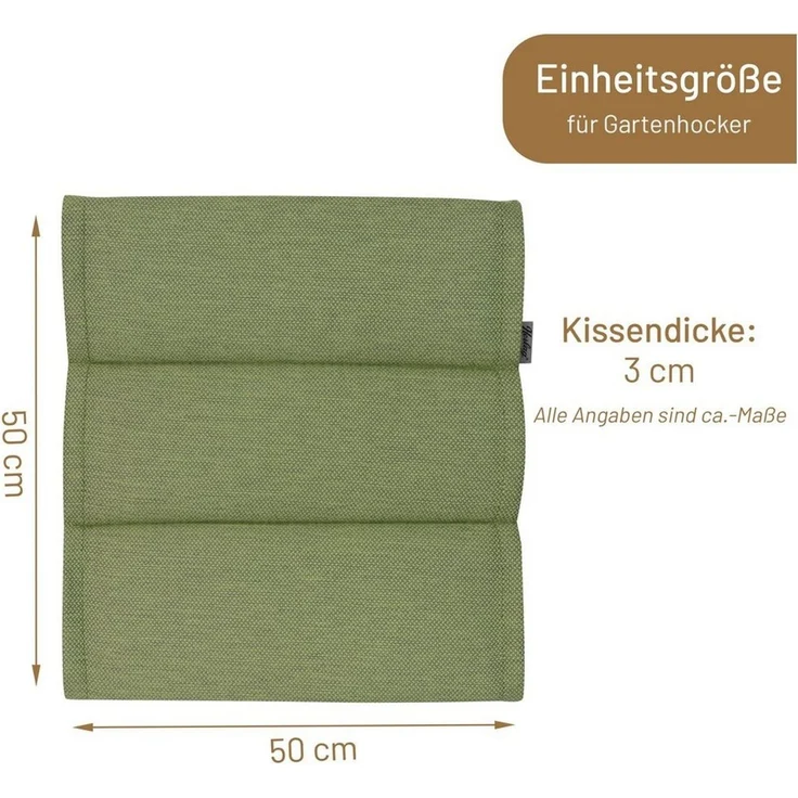 Herlag Hockerauflage Linnea Stuhlauflage, 50x50x3cm leichtes Kissen edles Strukturgewebe – Bild 3
