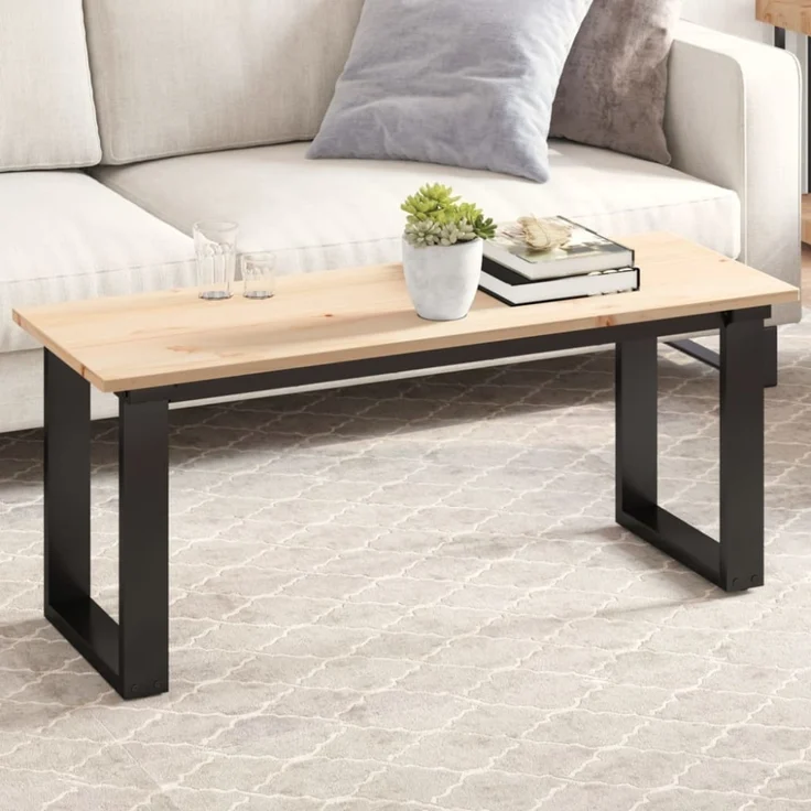 vidaXL Tischplatte 110x40x1,7 cm Rechteckig Massivholz Kiefer 847418 – Bild 1