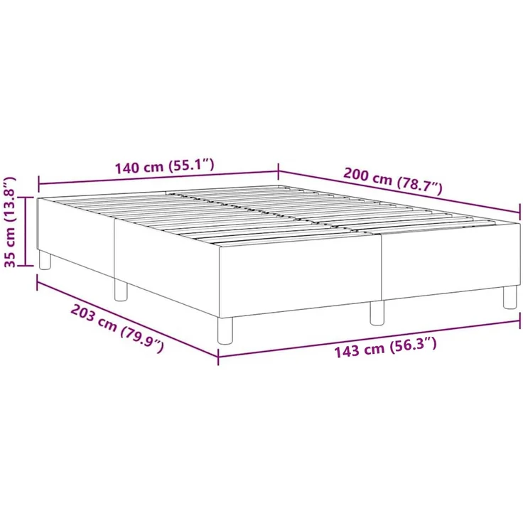 vidaXL Plattformbettgestell Dunkelgrau 140 x 200 cm Cordstoff 3337413 – Bild 10