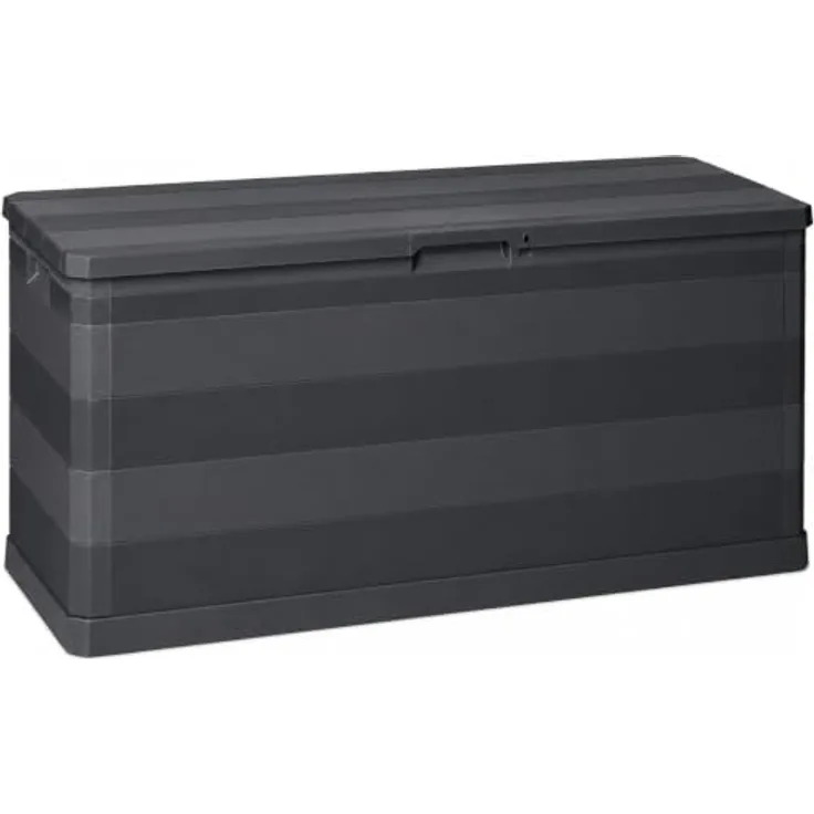 Koll Living Gartenbox Kora, 280 Liter, Kunststoff, 117 x 45 x 56 cm, UV- & witterungsbeständig, wartungsfrei, anthrazit