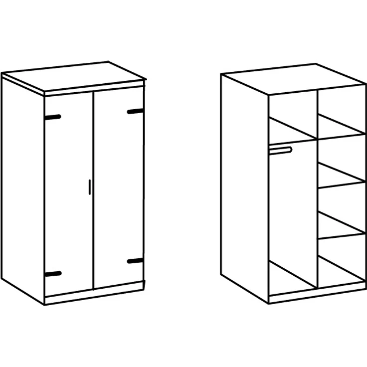Jugendmöbel Set mit Bett 140 inkl. Nachttisch und Kleiderschrank 90cm und Schreibtisch Rollcontainer EVERTON-43 8-teilig – Bild 3