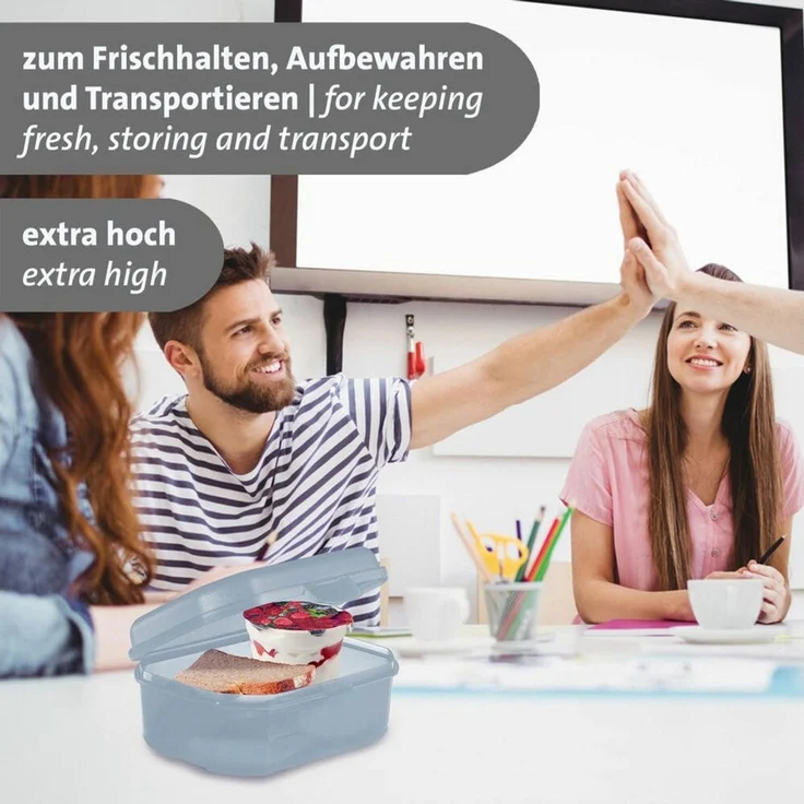 Westmark 2 Brotdosen/Snackboxen -Maxi- 935 ml, mit Klick-Verschluss, Höhe: ca. 7,4 cm, Kunststoff, Blau, 235222EB – Bild 3