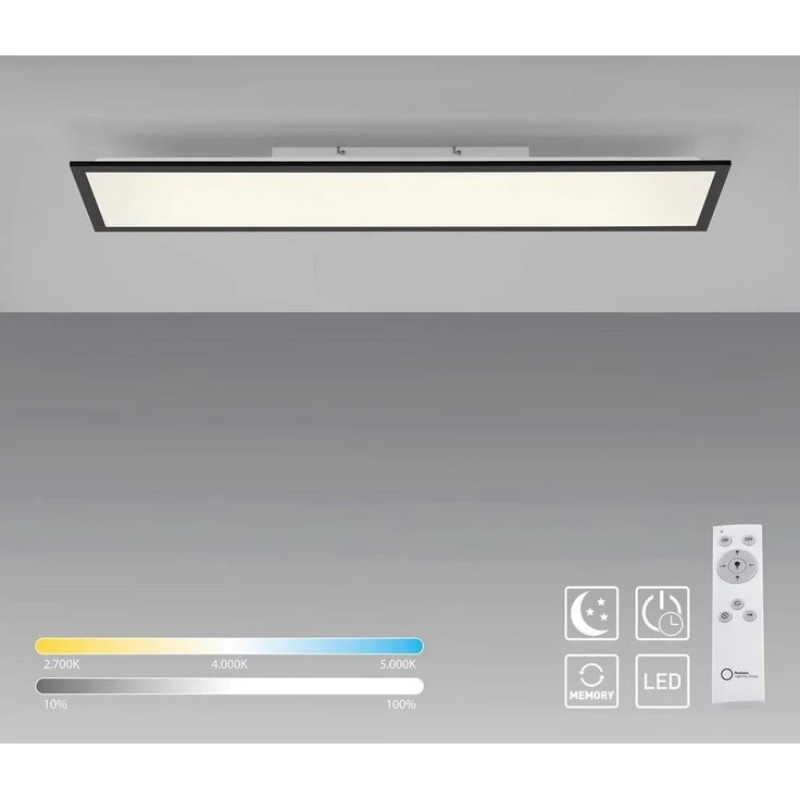 JUST LIGHT LED Deckenleuchte "Flat" 24 W, CCT Farbwechsel, Fernbedienung, 100x25 cm, Deckenlampe, Wohnzimmer Lampe – Bild 3