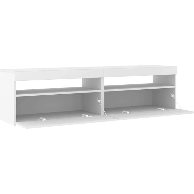 2 pcs TV-Schrank, Lowboard mit LED-Leuchten Weiß 75x35x40 cm – Bild 7