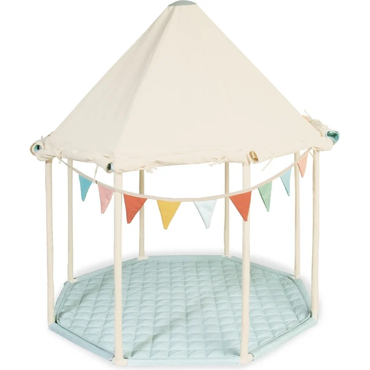 Pinolino 'Pavillon Yuma' Zelt, Baumwolle / Polyester, Blau / Beige, 124 x 124 x 142 cm – Bild 8