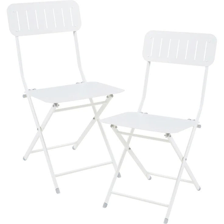 Klappstuhl Sande 2er Set Stahl Weiß [en. casa] – Bild 1