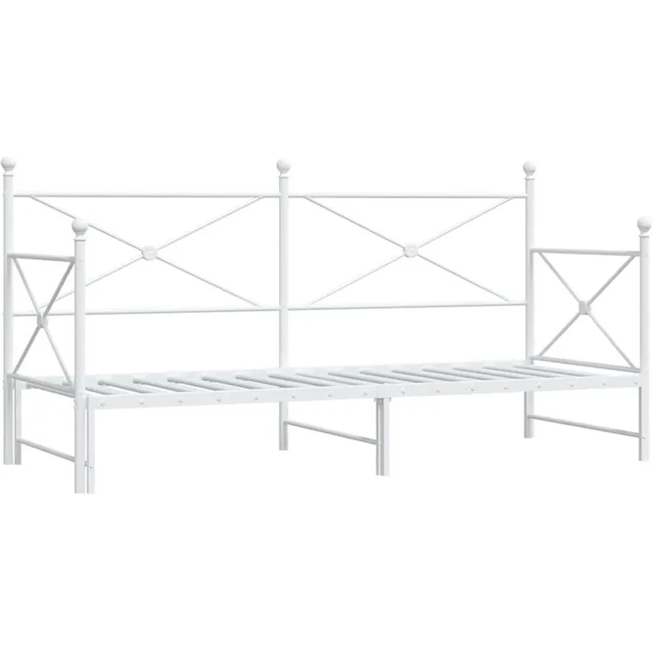 vidaXL Tagesbett Ausziehbar ohne Matratze Weiß 90x200 cm Stahl 4104689