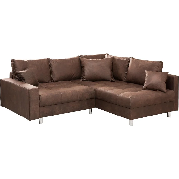 riess-ambiente Ecksofa KENT 220cm braun, Set 2 Teile, Wohnzimmer · Couch · Microfaser · Federkern · inkl. Hocker · Design – Bild 1