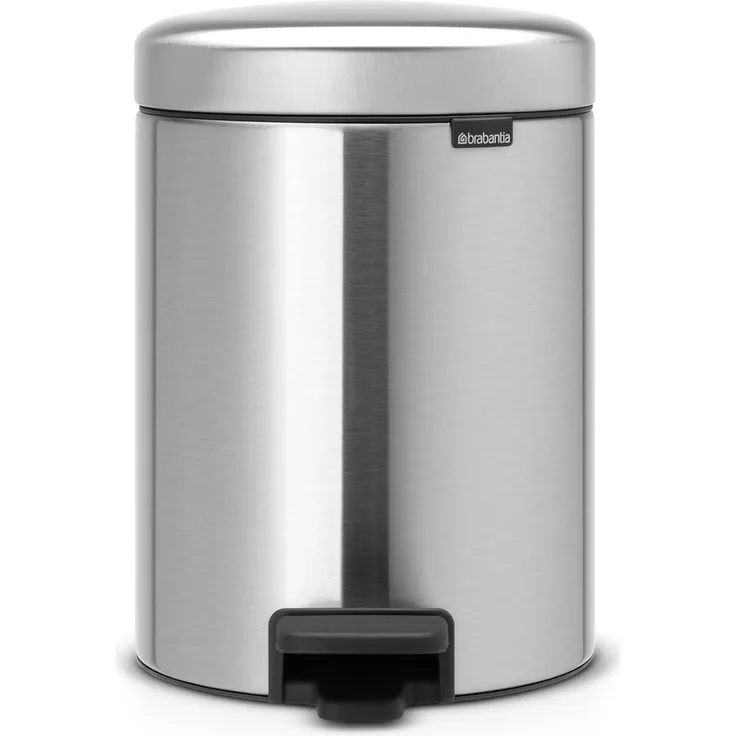 Brabantia Newicon Treteimer, Mülleimer, Abfalleimer, Matt Steel, 5 L, 112645