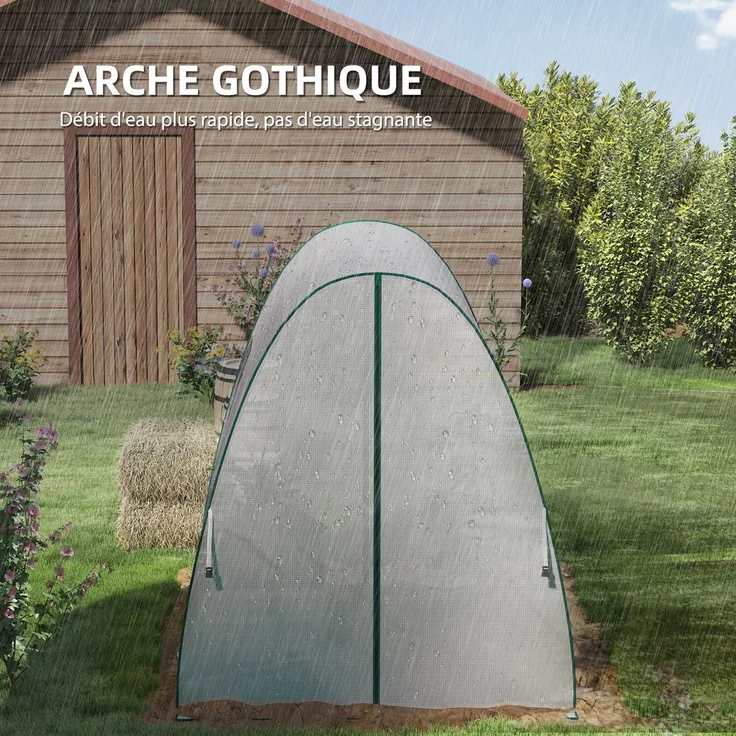 MELAYR, Gartengewächshaus 1,8 x 1,8 x 2 m mit Rolltoren und großen Fenstern, Gartentunnelgewächshaus, Weiß – Bild 6