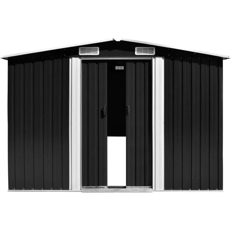 vidaXL Gerätehaus 257x489x181 cm Metall Anthrazit 143350