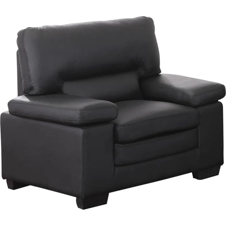 Vente-unique - MIMAS Couchgarnitur mit Sessel Leder Schwarz - B 90 cm x H 96 cm x L 168 cm210 cm104 cm – Bild 6