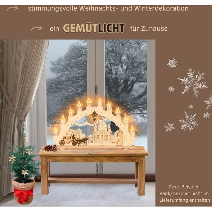 Weigla Schwibbogen (1-tlg), Erzgebirge garantiert, Weihnachtsdeko Innen, Weihnachtsbeleuchtung – Bild 3