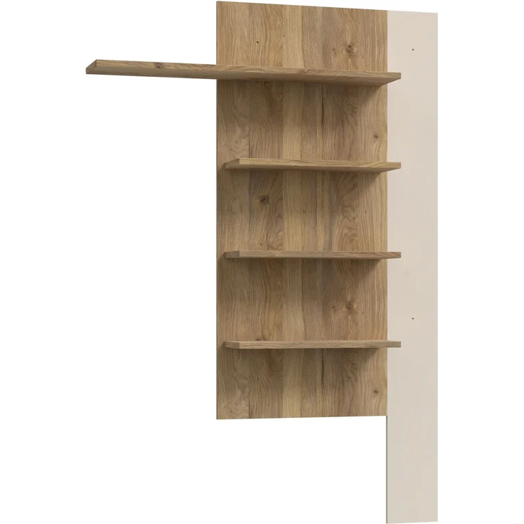Wandregal >BREATHTAKER< 4 Böden, Sand / Mauvella Eiche Dekor - 132,5x190x21,9cm (BxHxT) – Bild 3