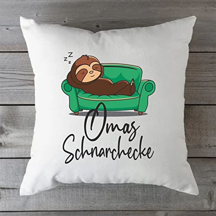 GRAVURZEILE Zierkissen mit Motiv - Schnarchecke - Lustiges Geschenk -, starke Farben ohne verblassen, Maschinenwäsche - Oma - mit Füllung – Bild 5