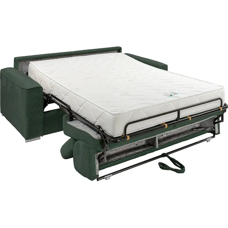 Vente-unique - VIZIR Sofa SamtStoff Grün - B 223 cm94 cm x H 110 cm95 cm x L 216 cm – Bild 3