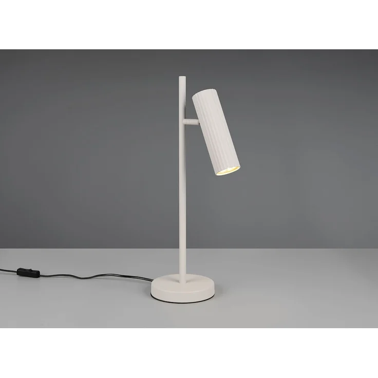 Große Tischlampe SOKA Metall Hellgrau mit schwenkbarem Spot, Höhe 50cm – Bild 1