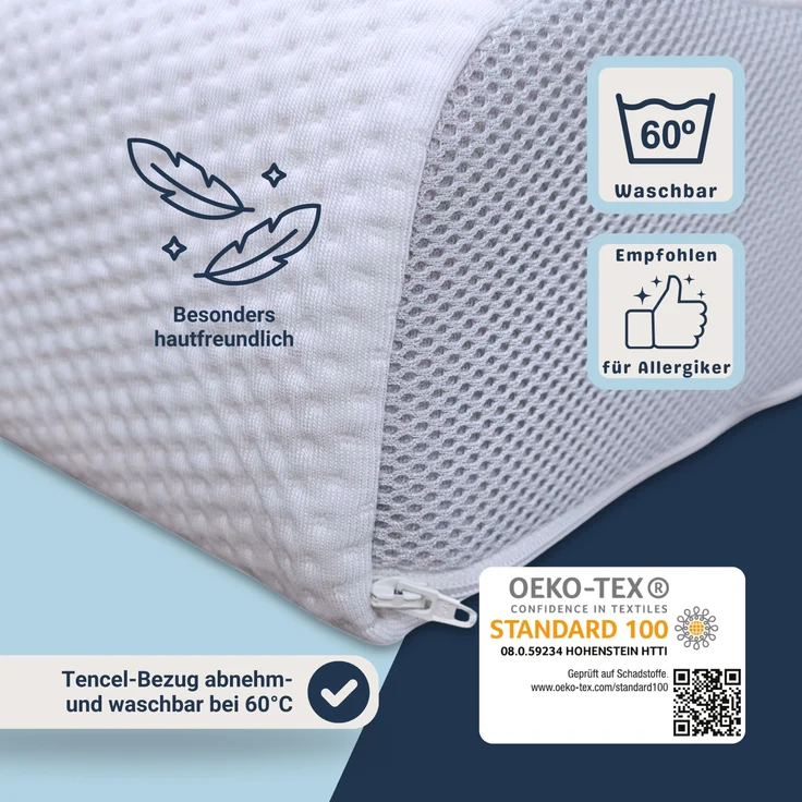 Traumhaft gut schlafen Nackenstützkissen - mit offenporigen Kern aus Gelschaum, Höhe: 12 cm – Bild 7