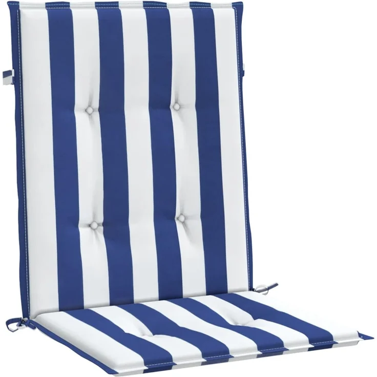 vidaXL Niedriglehner-Auflagen 2 Stk. Blau & Weiß Gestreift Stoff 361319 – Bild 5