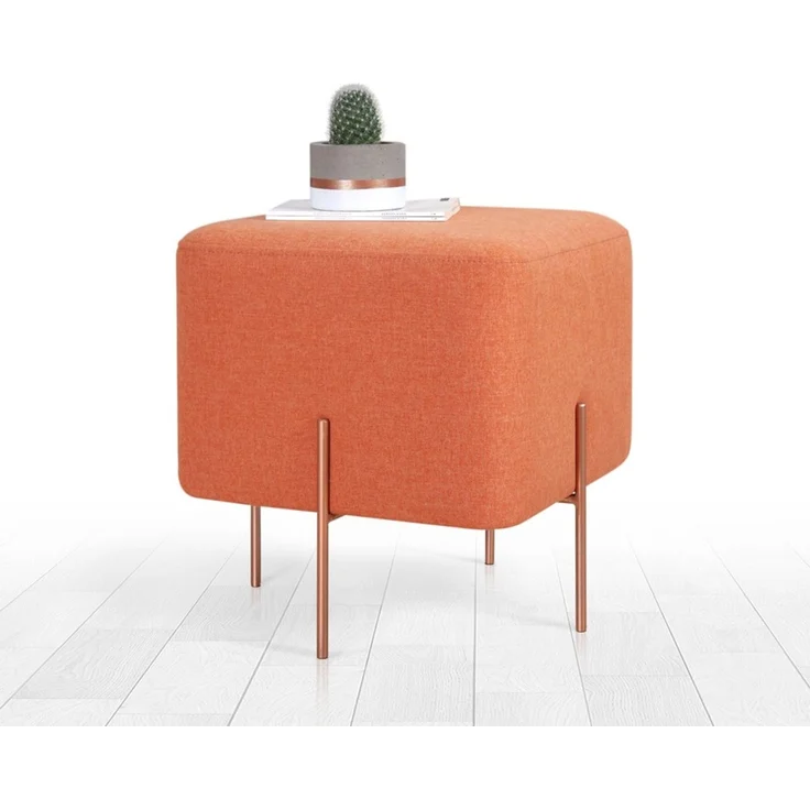 Hanah Home 'Copper 53 - Orange' Pouffe, Orange, 40 x 42 x 40 cm – Bild 2