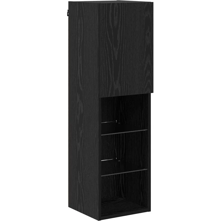 vidaXL TV-Wandmöbel mit LED 4 pcs Schwarz Eichen-Optik Holzwerkstoff 3402967 – Bild 6