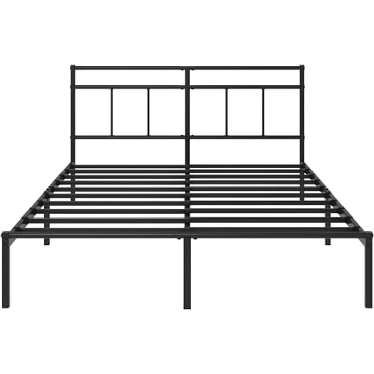 Zinus Elias 140 x 190 cm – Bettgestell aus Metall mit Kopfteil – einfache Montage – Höhe 30 cm – Bett mit Metalllattenhalterung – Stauraum unter dem Bett – modernes Design – Schwarz – Bild 10