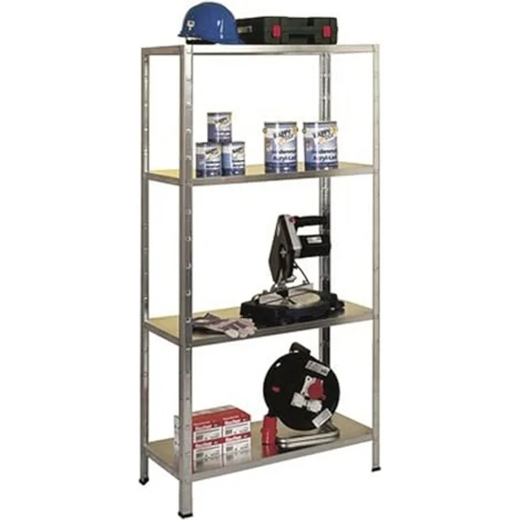 Schulte Fachbodenregal 1000x1800x400mm verzinkt mit 4 Böden aus Metall 65kg Fachlast