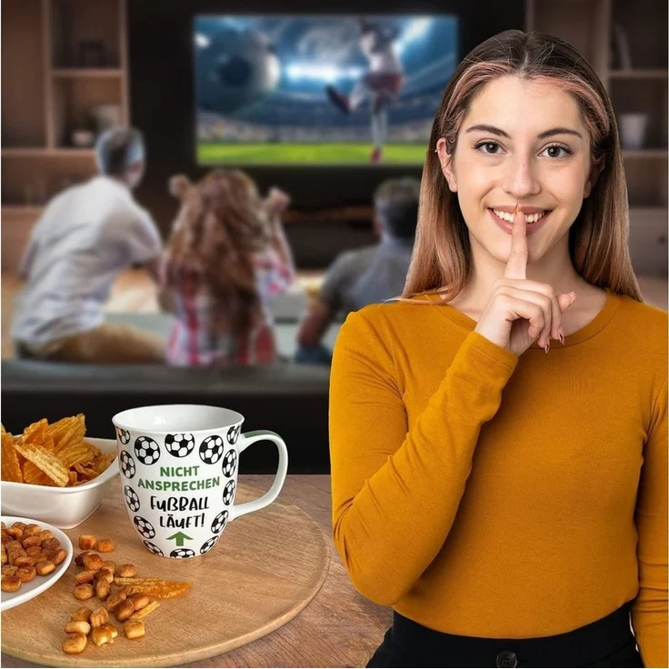 Tasse Kaffeetasse Kaffeebecher Teetasse Sheepworld 40cl Fußball 48221 – Bild 3