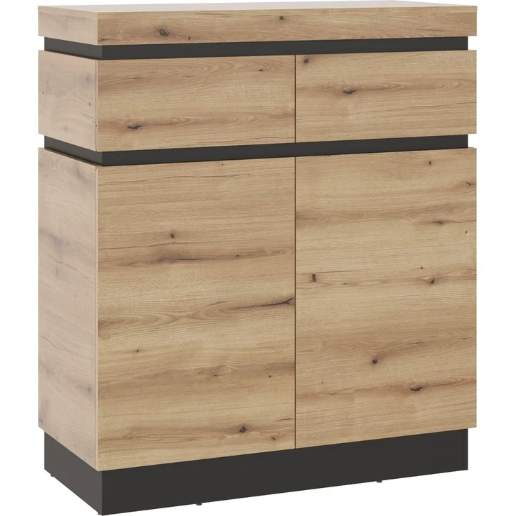 Kommode >CORTE< in Coast Evoke Eiche Dekor/Kosmos Grau - 100x115,3x45cm (BxHxT) – Bild 1