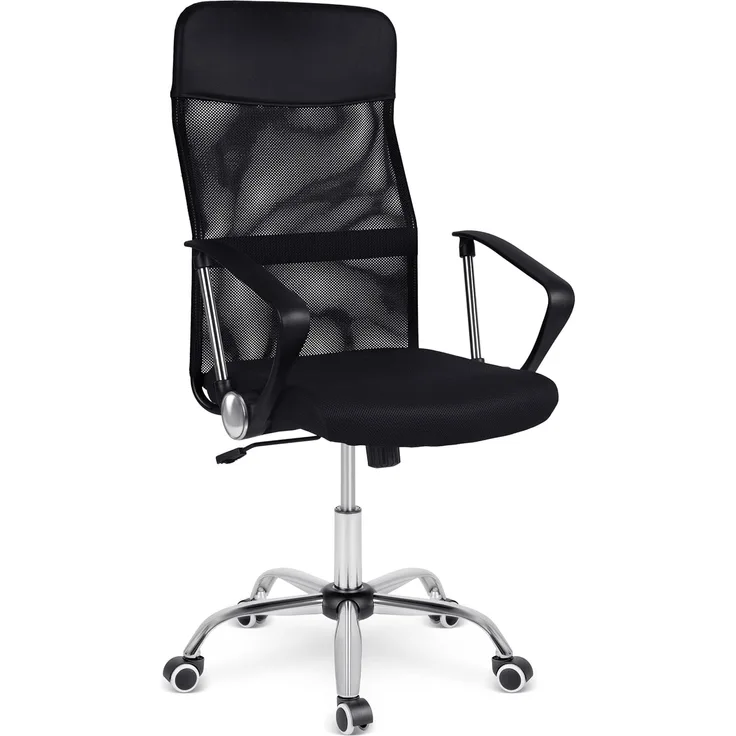 Sofotel Bürostuhl Ergonomisch Schreibtischstuhl Drehstuhl Höhenverstellbar TILT Mechnismus Armlehnen Kopfstütze Gummierte Rollen Mikronetz Tamar Schwarz