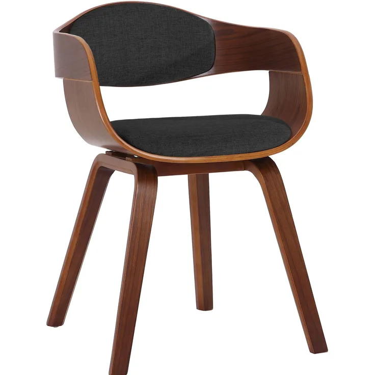 Armlehnenstuhl Kingston Stoff walnuss/dunkelgrau